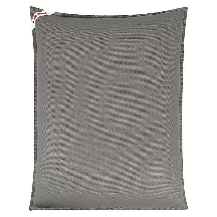 Sitzsack Swimming Bag - 115 x 142 x 20 cm, Anthrazit, 100 % Polyester - Grau perforiertes Kissen mit weißem 'by Sitting Point' Etikett.