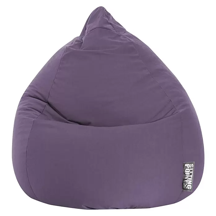Sitting Point Sitzsack Beanbag Easy - XL, Lila, 100 % Polyester - Lila Sitzsack aus Stoff mit weicher Textur und Markenetikett.
