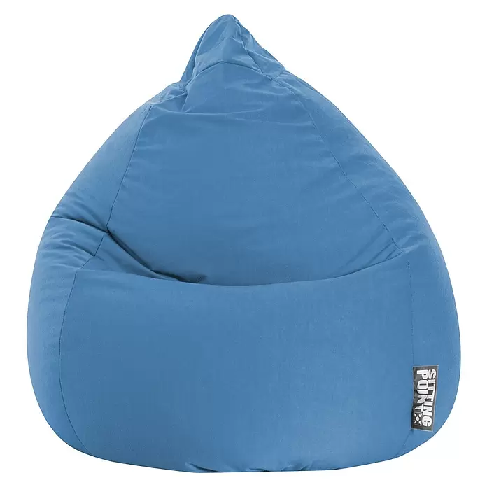 Sitting Point Sitzsack Beanbag Easy - XL, Blau, 100 % Polyester - Blauer Sitzsack aus Stoff mit weicher, plüschiger Textur.