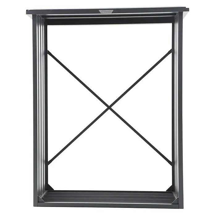 Gardol Kaminholzregal - 160 x 90 x 200 cm, Stahl, Anthrazit - Metall-Holzlager mit Stahlrahmen und dekorativer Kreuzstrebe zur sicheren Aufbewahrung von Brennholz.