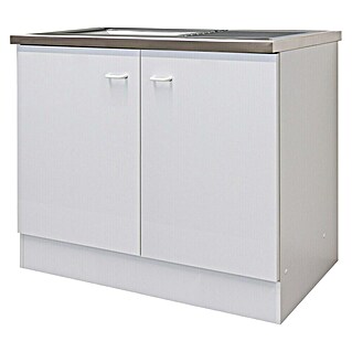 Flex-Well Rapido Spülenunterschrank (47 x 100 x 85 cm, Dekor Front: Weiß, Dekor Korpus: Weiß)