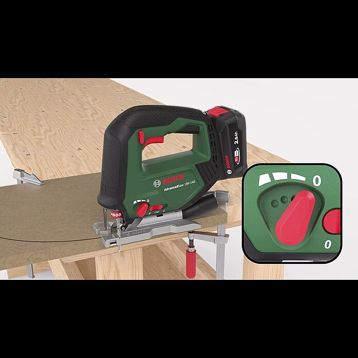 Bosch Power for All 18V Sierra de calar de batería AdvancedSaw 18V-140 (18 V, Sin batería, Número de carreras marcha en vacío: 3.000 /min) | BAUHAUS