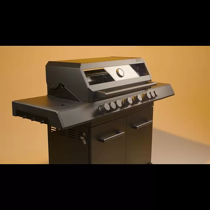 Kingstone KMS Gasgrill Cliff 6500 Beast Black Edition - Grillfläche (B x T): 90,5 x 45 cm, 21 kW, Anzahl Brenner: 6 Stk. - Kingstone KMS Gasgrill Cliff 6500 Beast Black Edition