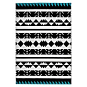 Kayoom Kurzflorteppich (Schwarz/Weiß/Blau, 150 x 80 cm)