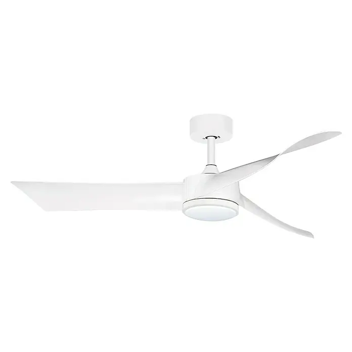 HJM Ventilador de techo VT524 - Blanco, 132 cm, 55 W, Blanco frío - Ventilador de techo blanco con tres palas, crea un ambiente moderno y aireado en cualquier habitación. Ideal para el hogar o la oficina.