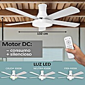 HJM Ventilador de techo VT562 (Blanco, 132 cm, 65 W, Blanco neutro) | BAUHAUS