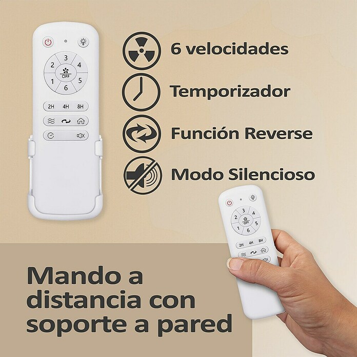 HJM Ventilador de techo VT562 (Blanco, 132 cm, 65 W, Blanco neutro) | BAUHAUS