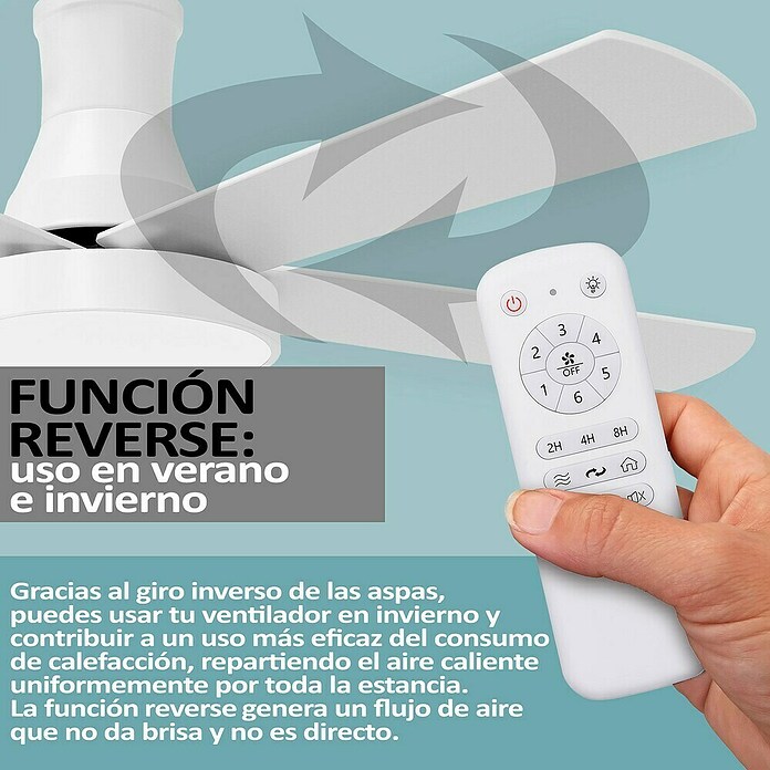 HJM Ventilador de techo VT562 (Blanco, 132 cm, 65 W, Blanco neutro) | BAUHAUS