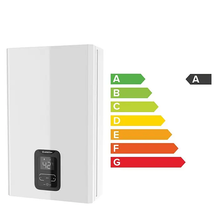 Ariston Calentador estanco Next Evo X SFT - 22 kW, Caudal de agua: 11 l/min, Gas butano - Caldera mural Ariston con eficiencia energética A y diseño moderno para un rendimiento de calefacción eficiente.