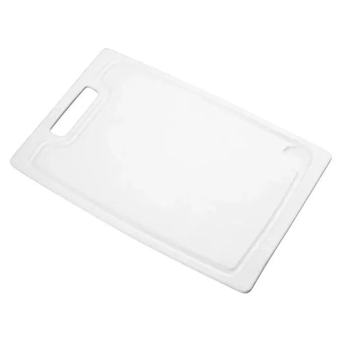 Tescoma Schneidebrett Presto - 30 x 20 cm, Kunststoff - Weißes Kunststoff-Schneidebrett mit Griffaussparung und Saftrille.