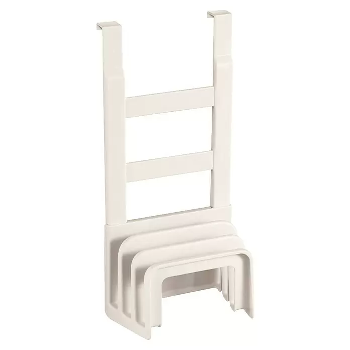 Tescoma Hängeregal Flexi Space - 18 x 11,5 x 37 cm, Weiß - Weißer Tür-/Schranktürhänger mit mehreren Querstreben und unteren Haken für Handtücher, Deckel oder kleine Gegenstände.