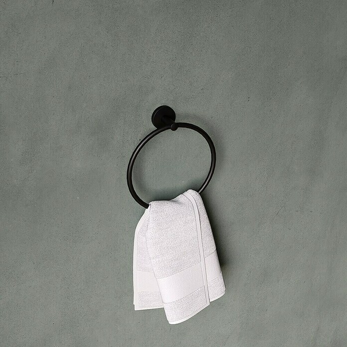 Cosmic Start Toallero de anilla (Negro) | BAUHAUS