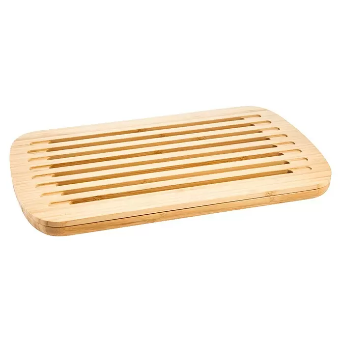 Tescoma Schneidebrett Online - 40 x 25 x 3 cm, Bambus - Helles Brotbrett aus Bambus mit gerillter Oberfläche zum Auffangen von Krümeln.