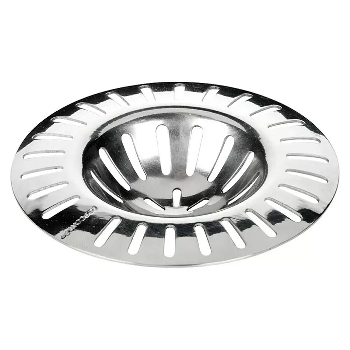 Tescoma Abflusssieb Presto - 7 cm - Glänzendes rundes Sieb aus Edelstahl mit Löchern für die Spüle.