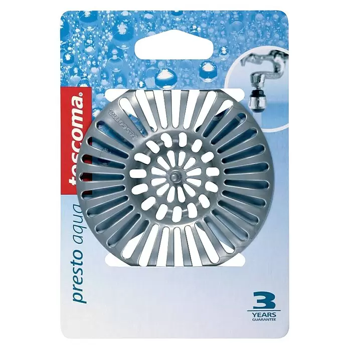 Tescoma Abflusssieb - 8 cm - Silbernes Metallsieb für den Abfluss mit radialen Schlitzen und perforiertem Mittelteil.