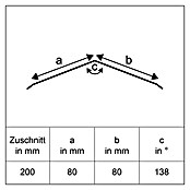 Sarei Piccolo Firstblech (Zuschnittbreite: 200 mm, Länge: 1 000 mm, Aluminium, Natur) | BAUHAUS