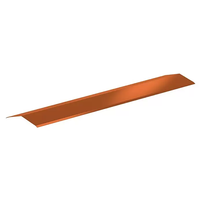 Sarei Piccolo Firstblech - Zuschnittbreite: 200 mm, Länge: 1.000 mm, Aluminium, Ziegelrot - Kupferfarbenes, L-förmiges Eckprofil.