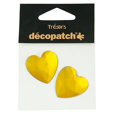 Décopatch  Pieza decorativa Trésors Coeurs amarillo