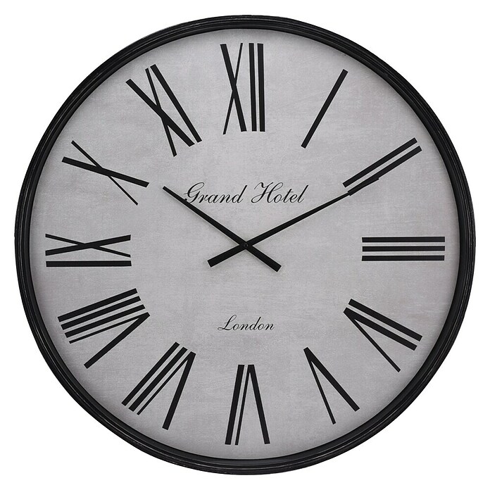 Reloj de pared borde negro (Diámetro: 76 cm, Negro) | BAUHAUS