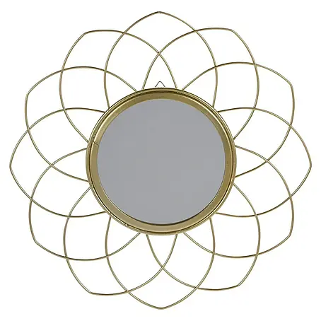 Espejo de pared Flor Oro