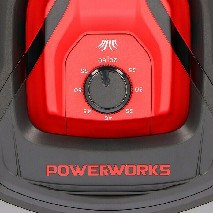 Powerworks Robot cortacésped P15 (24 V, Iones de litio, 2 Ah, 1 batería, Recomendación máxima de superficie: 1.500 m²)