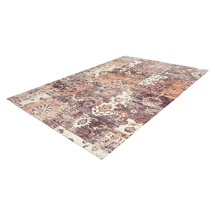 Kayoom Kurzflorteppich Indiana - Terra, 150 x 80 cm, 100 % Baumwolle - Ein gemusterter Teppich in verschiedenen Farben, der einen Hauch von Vintage-Charme in jeden Raum bringt. Das detaillierte Design ist ein Blickfang.
