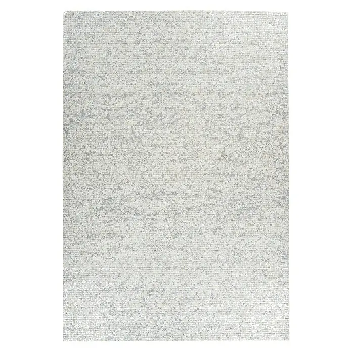 Kayoom Lederteppich Finish - Weiß, 290 x 200 cm, 100 % Leder - Ein elegantes Wandbild mit einem feinen Mosaikmuster, das jedem Raum eine subtile Textur und einen Hauch von Raffinesse verleiht.