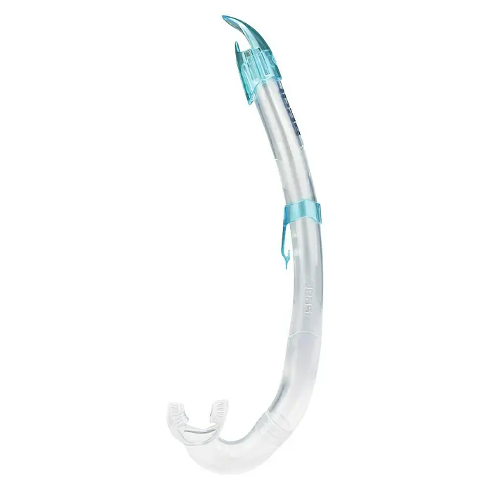 Seac Sub Tubo de buceo Flash - Apto para: Adultos y niños, Turquesa, Plástico - Un snorkel transparente con detalles azules para practicar esnórquel de forma relajada y explorar el mundo submarino.