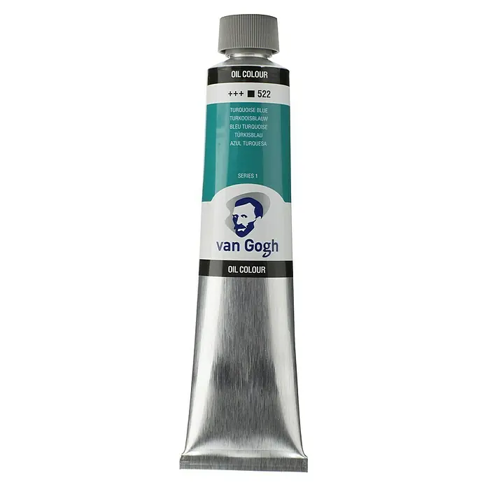 Talens Van Gogh Pintura al óleo - Azul turquesa, 200 ml, Tubo - Un tubo de pintura al óleo azul turquesa Van Gogh, ideal para artistas y aficionados. Pigmentos de alta calidad para obras de arte vibrantes.