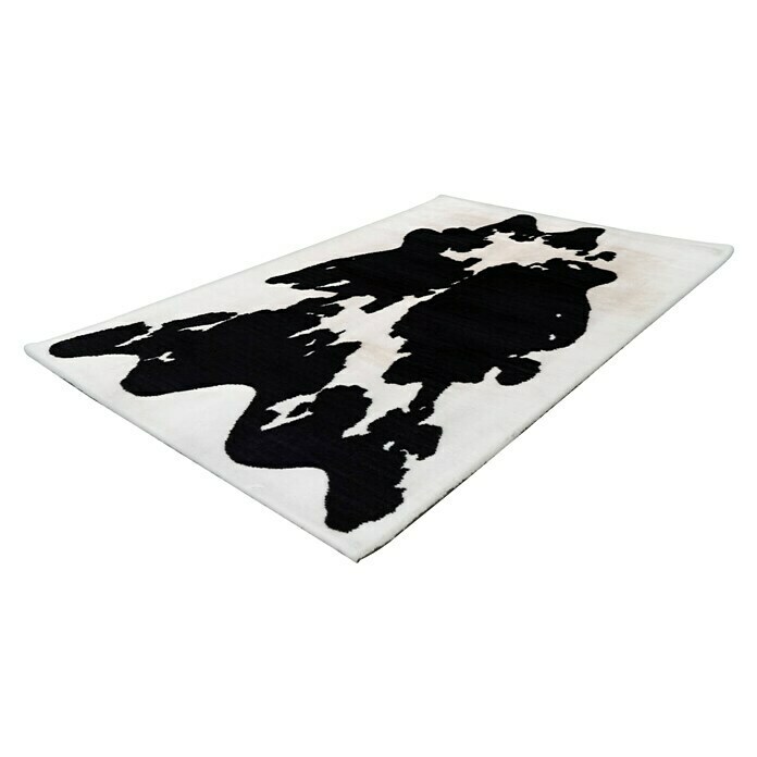 Kayoom Hochflorteppich Kuh (Weiß/Schwarz, 160 x 120 cm, 100 % Polyester)