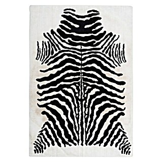 Kayoom Hochflorteppich Zebra (Weiß/Schwarz, 230 x 160 cm, 100 % Polyester)