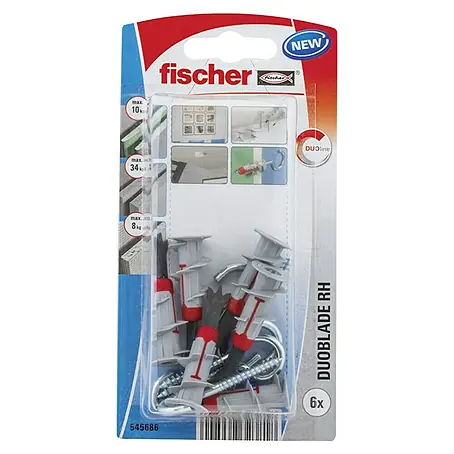 Fischer Duoblade Set de tacos para cartón yeso WH con ganchos