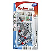 Fischer Duoblade Set de tacos para cartón yeso WH con ganchos (12 piezas, Con tornillos/ganchos, Nylon)
