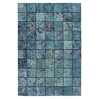 Kayoom Echtlederteppich Viola (Türkis, 290 x 200 cm, 100 % Echtleder)
