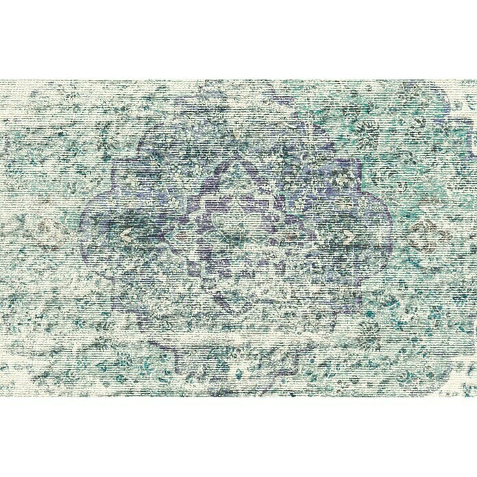 Kayoom Kurzflorteppich (Elfenbein/Türkis, 230 x 160 cm)