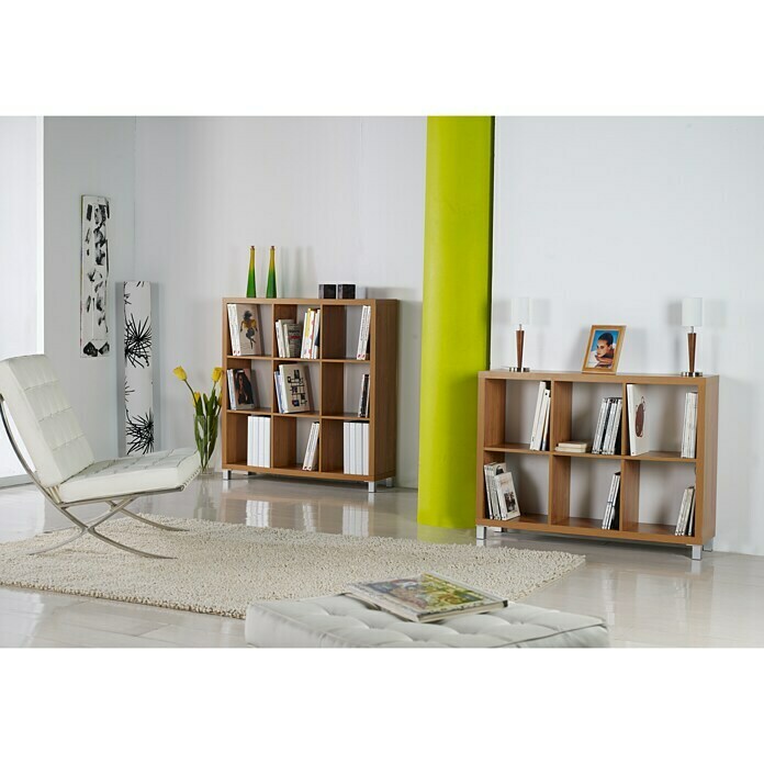 Estantería de madera Kubox 16 huecos (An x Al: 146 x 153 cm, MDF, Naranja)