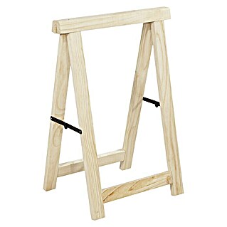 Astigarraga Caballete de madera plegable (Peso máximo admitido: 400 kg con 2 caballetes de madera, Altura: 75 cm, Pino)