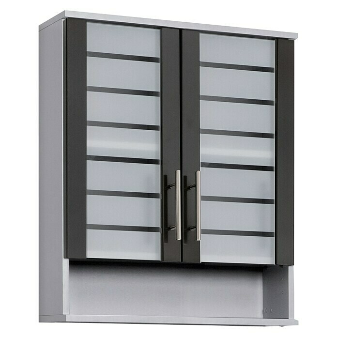 Schildmeyer Niko Oberschrank (20,5 x 60 x 70 cm, Silber/Anthrazit)