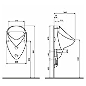 Camargue Sydney Urinal (Unbeschichtet, Zulauf: Oben, Farbe: Weiß) | BAUHAUS