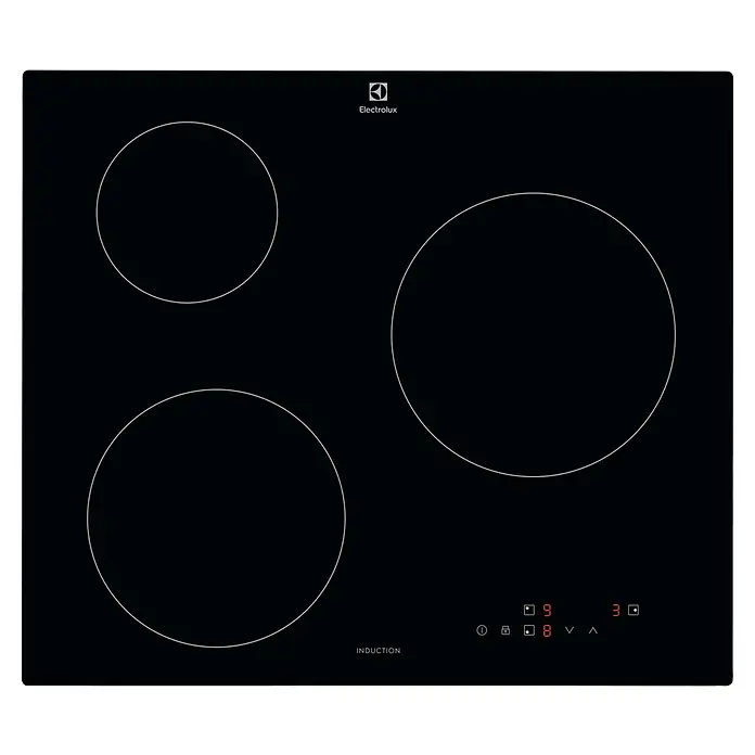 Electrolux Placa de cocción CIB60320CK - L x An: 52 x 59 cm, Número de fogones de inducción: 3 ud. - Placa de inducción Electrolux con tres zonas de cocción y control digital para una cocción precisa. Diseño moderno para cada cocina.