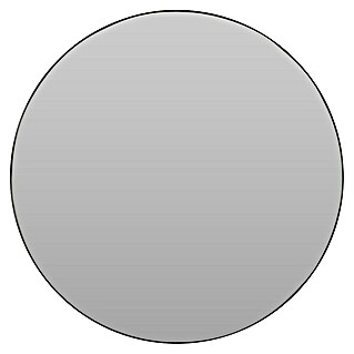 Espejo con marco (Diámetro: 55 cm, Negro, Vidrio)