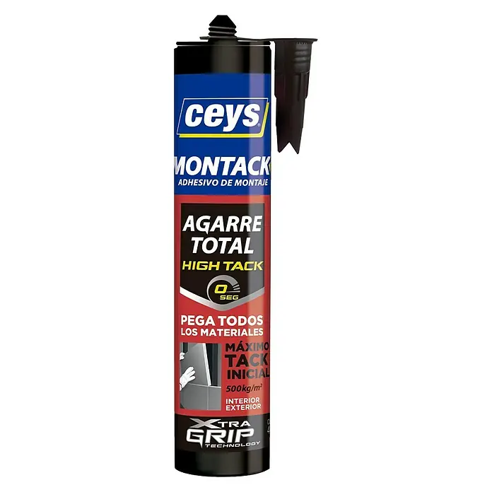 Ceys Adhesivo para montaje Montack High tack - 450 g - Tubo de adhesivo Ceys Montack, un adhesivo de montaje de alto rendimiento para aplicaciones versátiles en interior y exterior.