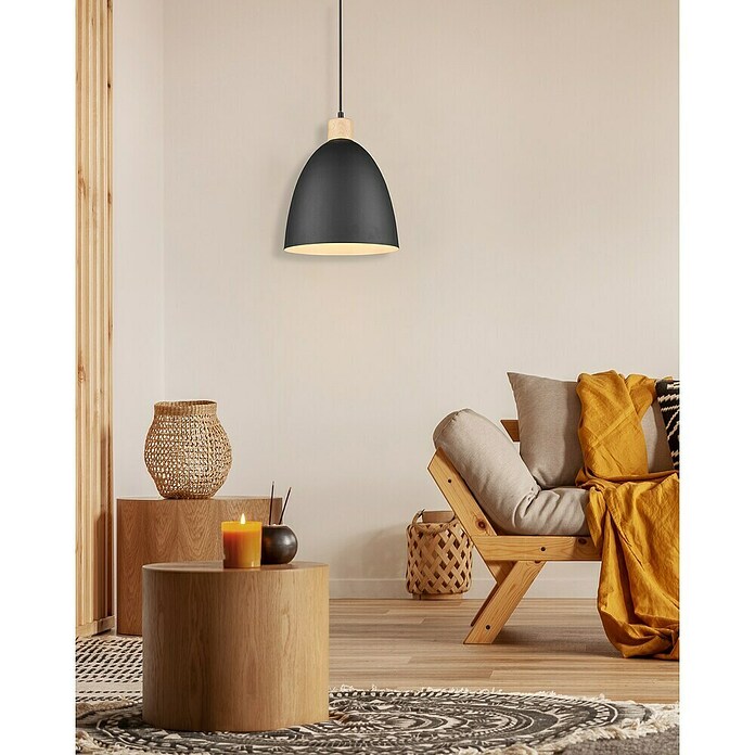 Reality Leuchten Lámpara colgante Jagger (40 W, Ø x Al: 25 x 150 cm, Negro, E27) | BAUHAUS