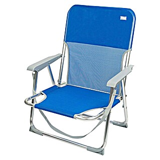 Silla de camping Gomera (L x An x Al: 40 x 55 x 72 cm, Azul, Aluminio/Textiline)
