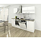 Respekta Composición de cocina (Ancho: 220 cm, Con dispositivos eléctricos, Blanco)