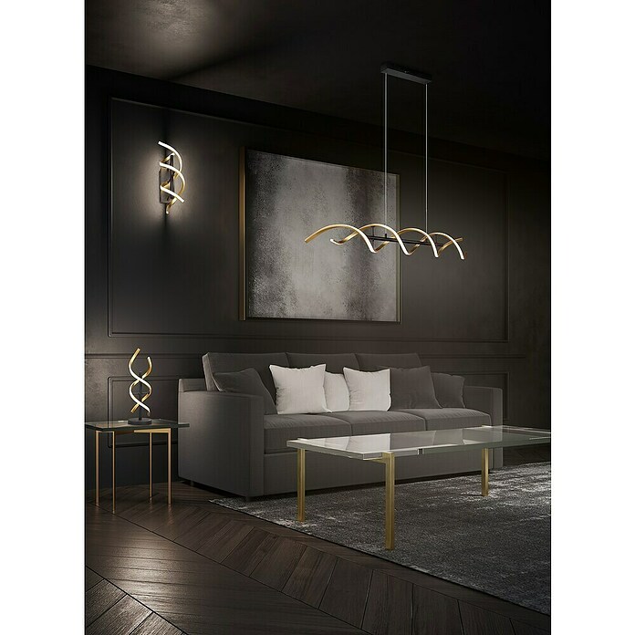 Trio Lighting Sequence Led-wandlamp (22 W, l x b x h: 20,5 x 13,5 x 47 cm, Messing mat, Meerkleurig) | BAUHAUS