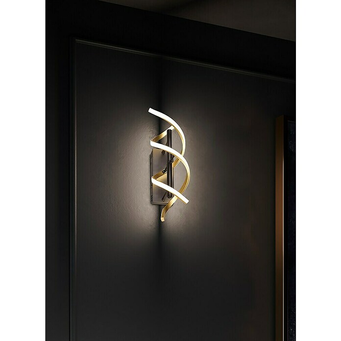 Trio Lighting Sequence Led-wandlamp (22 W, l x b x h: 20,5 x 13,5 x 47 cm, Messing mat, Meerkleurig) | BAUHAUS