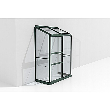 Vitavia Gewächshaus Styx 900 (Außenmaß inkl. Dachüberstand (B x T): 130,6 x 69 cm, 3 mm, Smaragd)