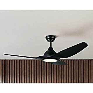 Deckenventilator mit LED-Beleuchtung Matteo (Schwarz-matt, 132 cm, 52 W)