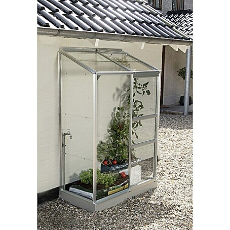 Vitavia Gewächshaus Styx 900 (Außenmaß inkl. Dachüberstand (B x T): 130,6 x 69 cm, 3 mm, Aluminium)